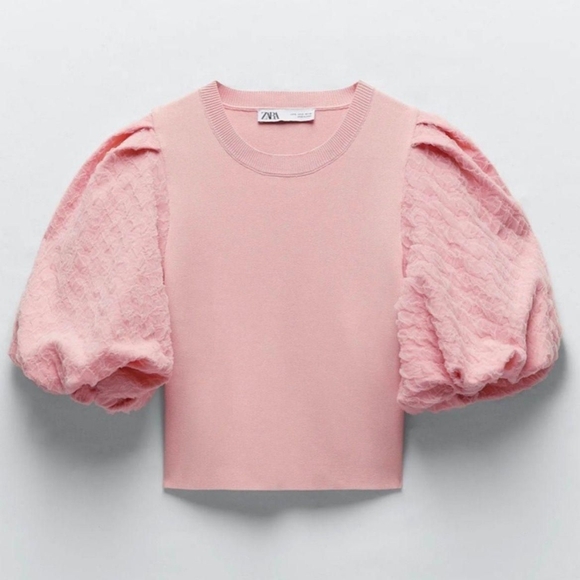 Zara Puff Sleeve Top - Picture 3 of 10